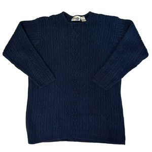 Paul Harris Women's Sweater Cable Knit Size XL Navy Blue